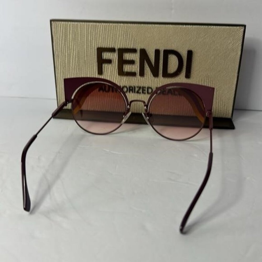 💯 - New Authentic Fendi FF 0215/s 00l9- X4 Burgundy Cat Eye Sunglasses - Picture 6 of 17